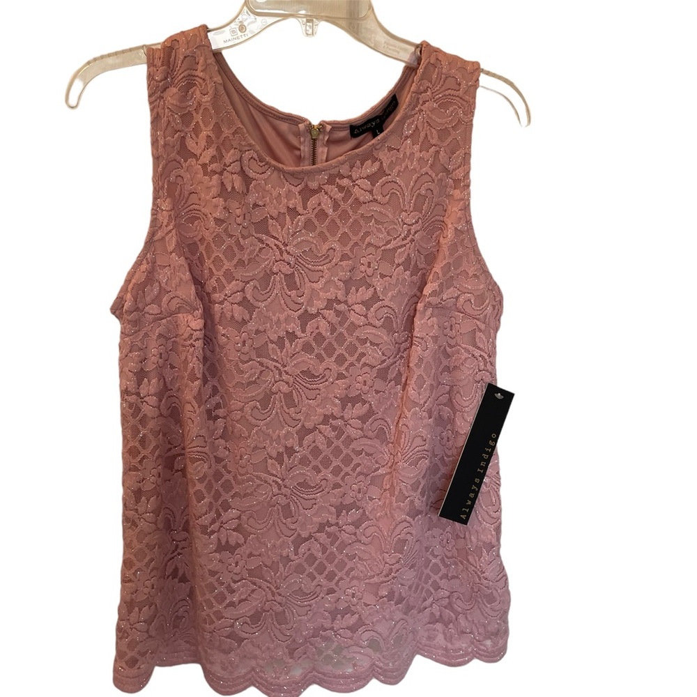 Dusty Mauve Always Indigo NWT Women’s Sleeveless Top / Large